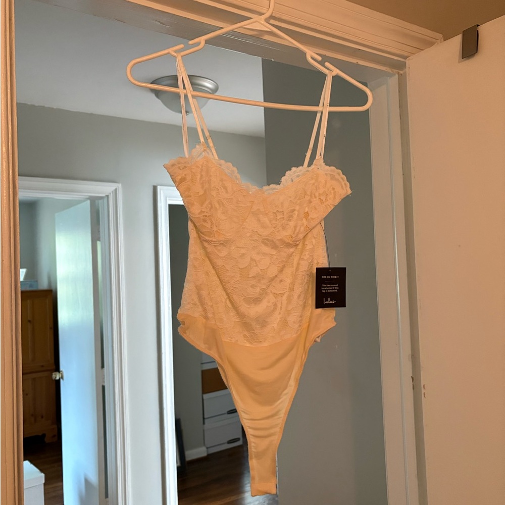 Lulu's Cream Lace Bodysuit